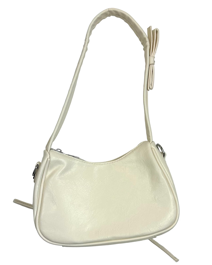 Cider Cream Ruched Bow Shoulder Bag