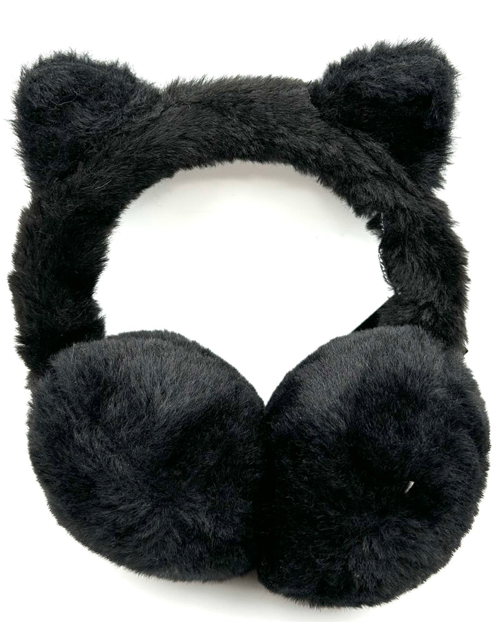 Black Cat Studded Earmuffs - One Size