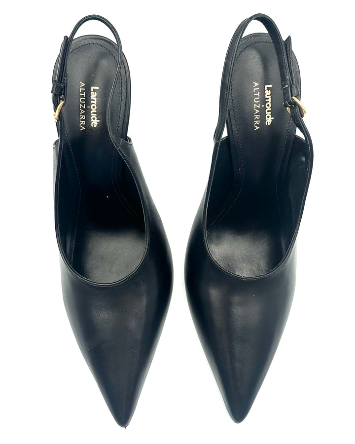 Black Leather Stiletto Heel - Size 6 and 8