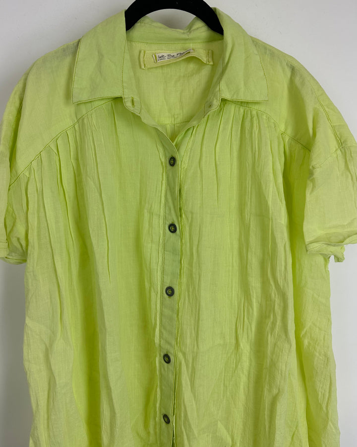 Free People Sheer Green Tunic - Extra Small