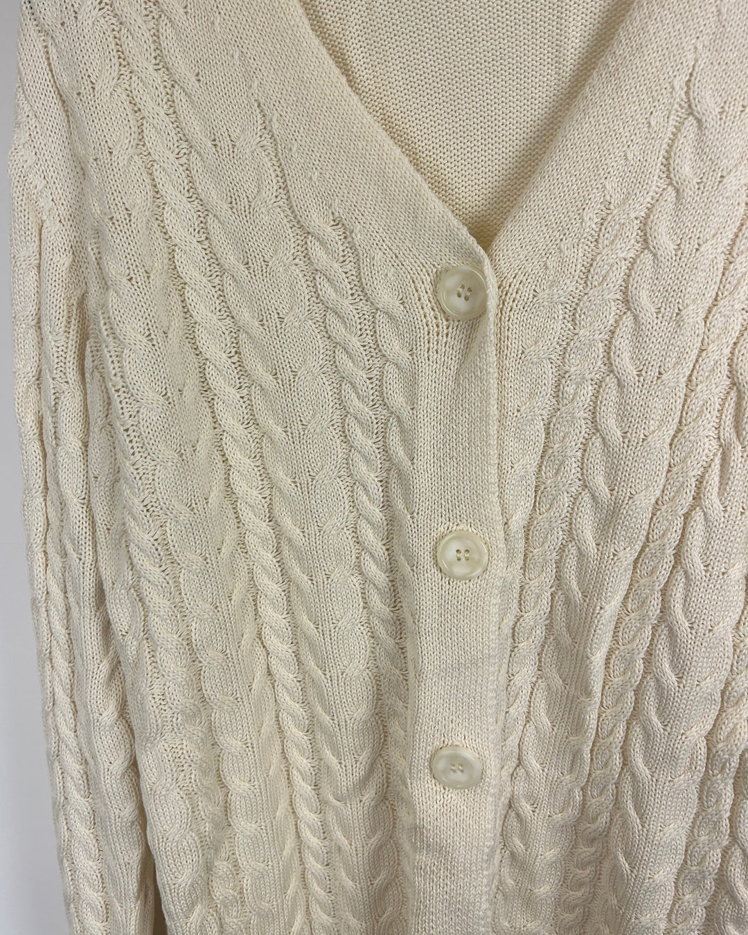Cream Cable Knit Cardigan - Size 6/8