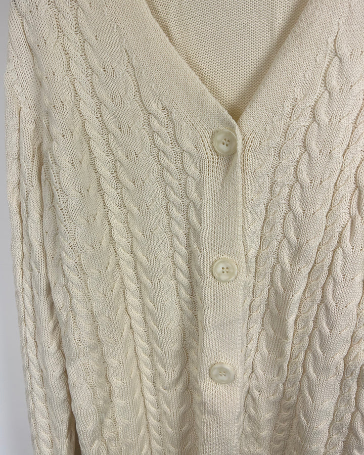 Cream Cable Knit Cardigan - Size 6/8