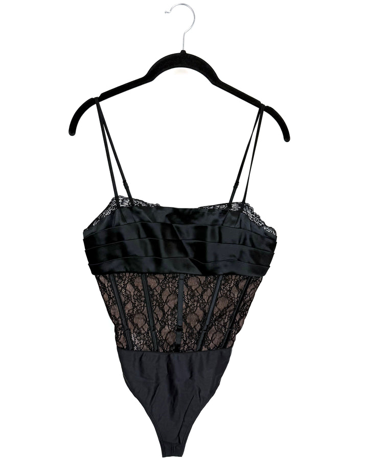 Black and Tan Lace Body Suit - Size 2/4