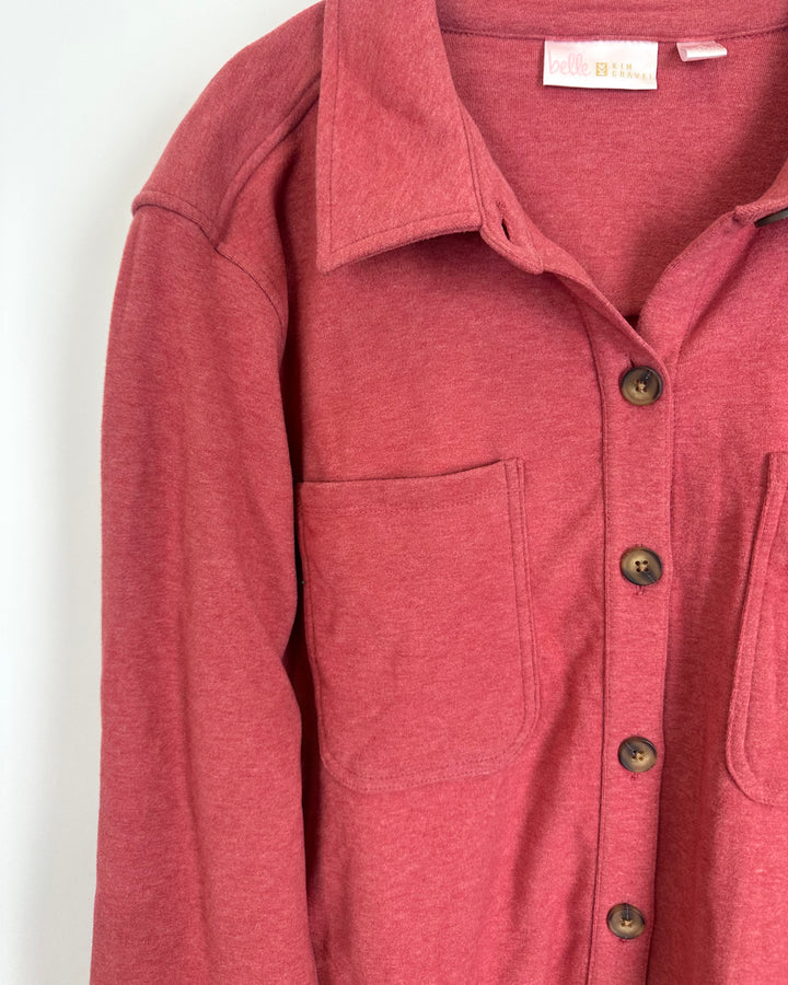 Red Button Up Sweater- Size 6/8