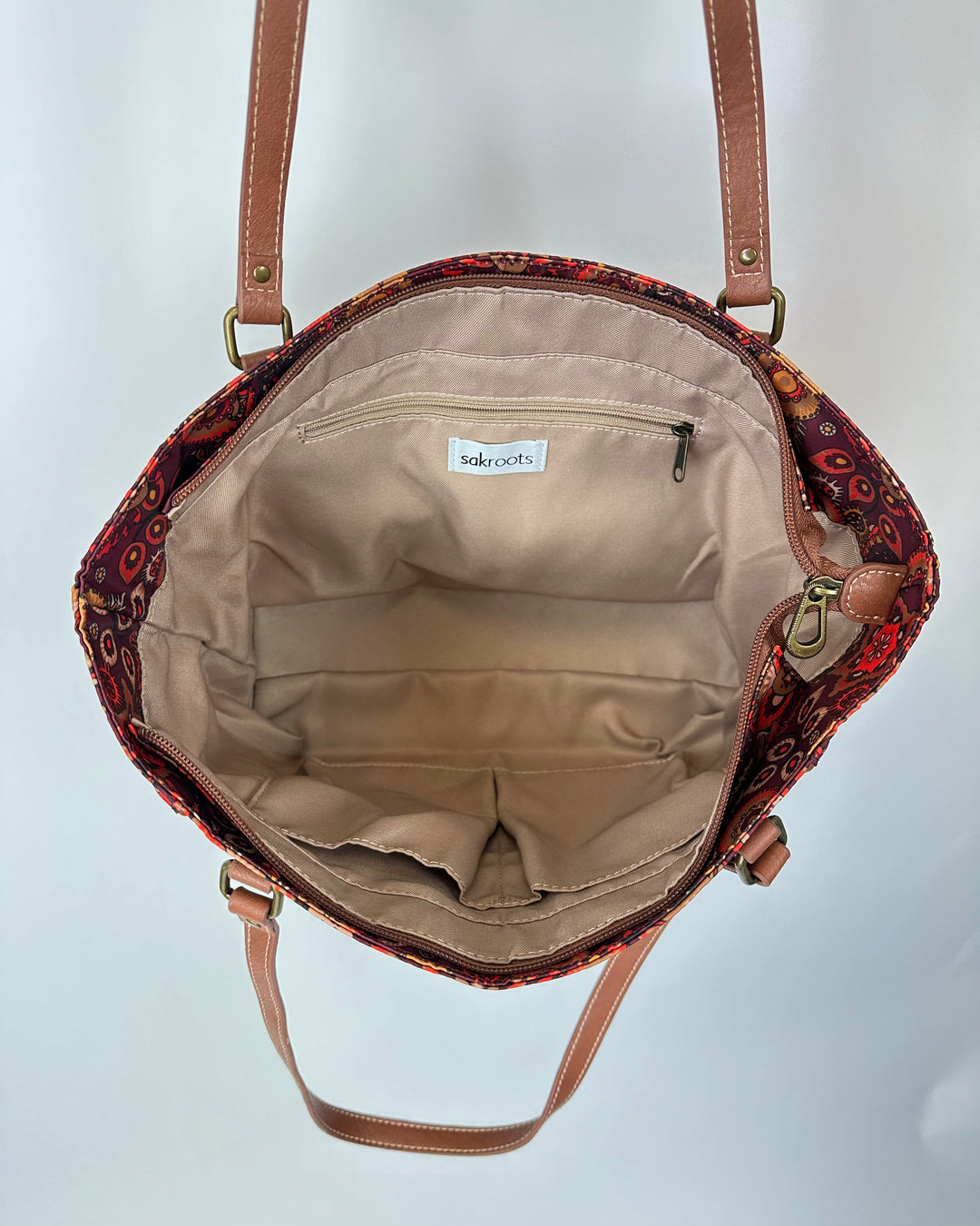 Red Floral Shopper Tote Bag