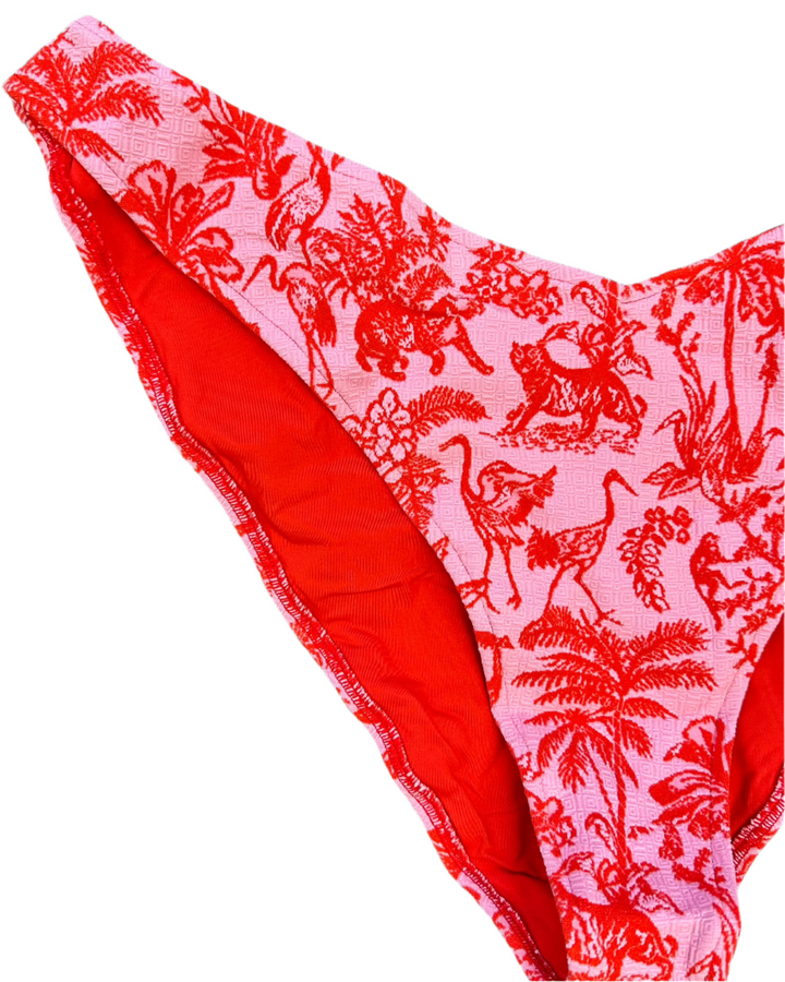Pink & Red High Cut Bikini Bottom - Extra Extra Extra Large
