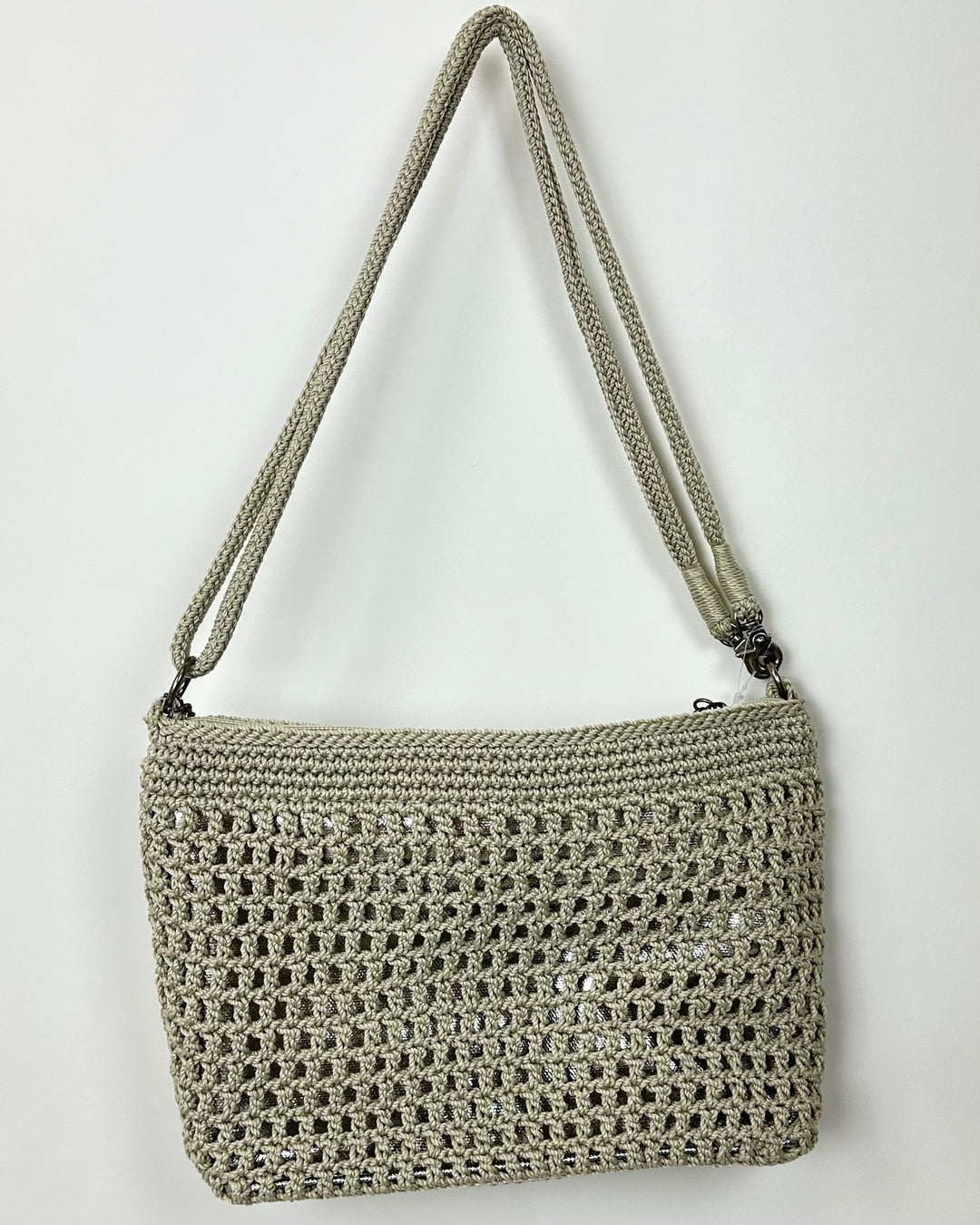 Cream Double Layer Crochet Shoulder/Crossbody Bag