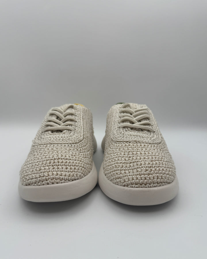 White Crochet Sneakers With Fruit Detail - Size 6