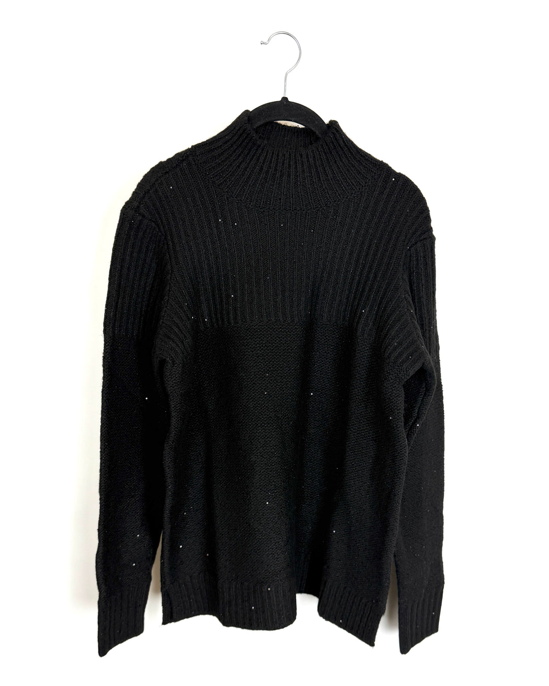 Black Sequin Turtleneck Sweater - Size 6/8