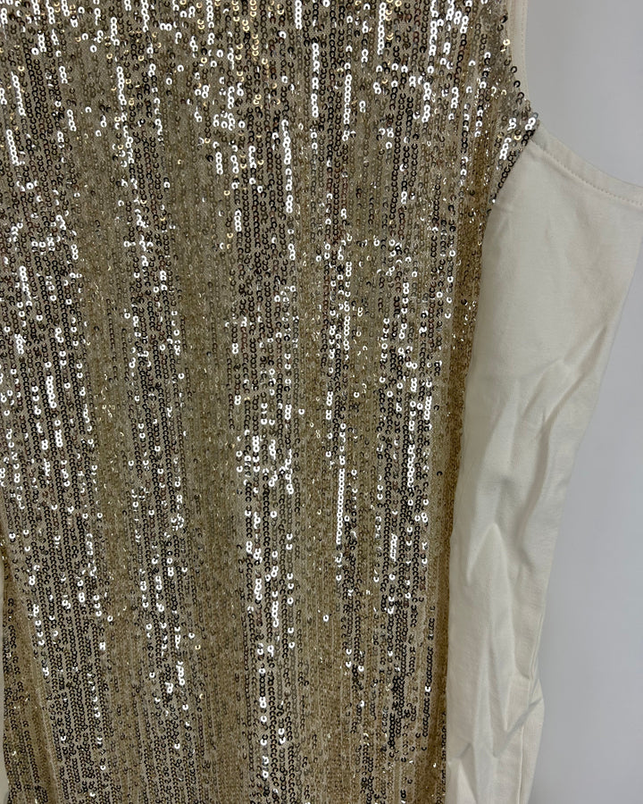 Gold Sequin Tank Top - Size 6/8