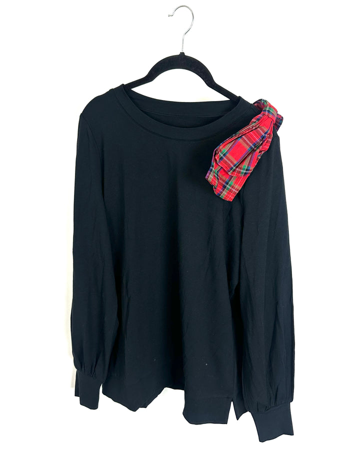 Black Holiday Bowtie Long Sleeve Shirt - Size 6/8