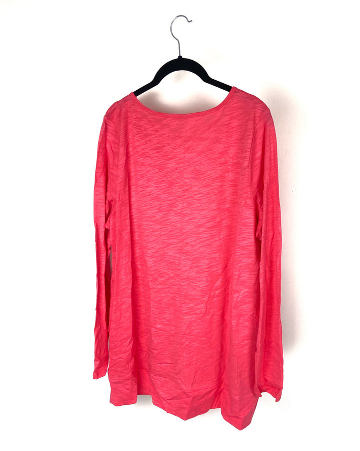 Bright Pink Long Sleeve Top - Size Medium/Large