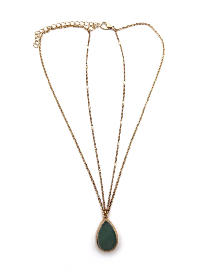 Gold Double Layer Pendant Necklace