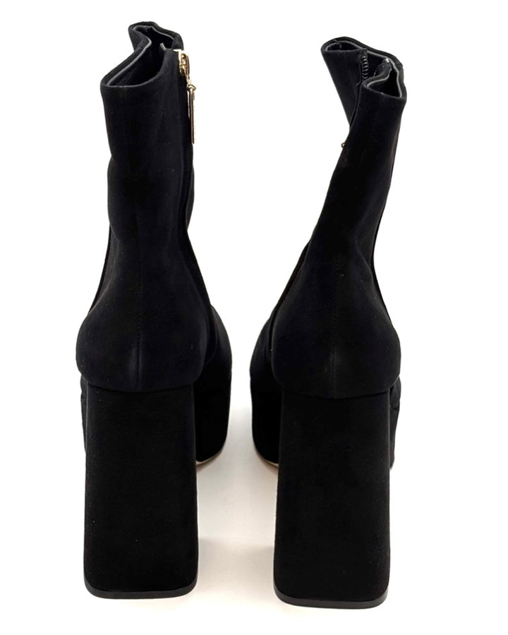 Black Platform Suede Booties - Size 9.5 and 10
