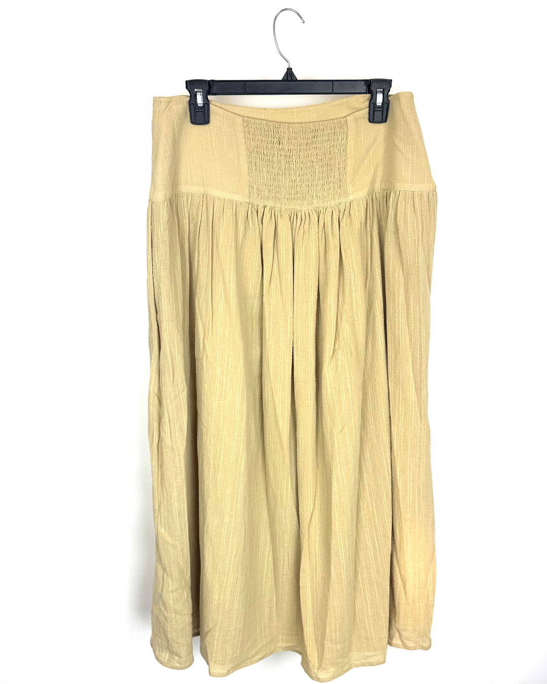 Beige Smocked Waistband Skirt - Size 8/10