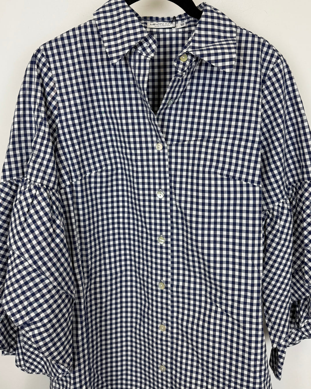 Navy Blue & White Gingham Dress - Size 4/6