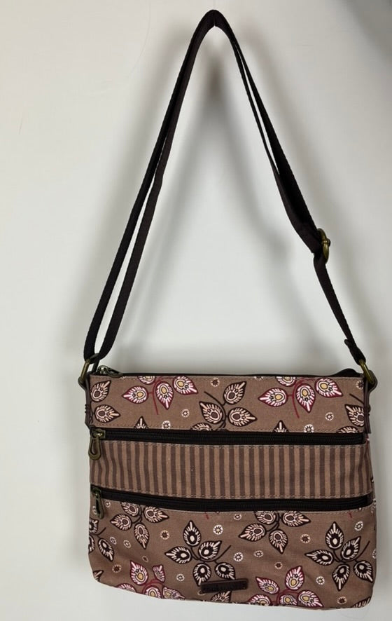 Brown Patterned Crossbody Bag