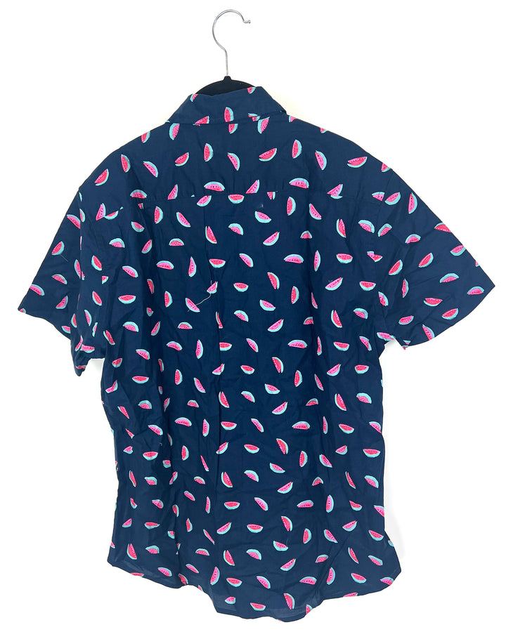 MENS Watermelon Navy Shirt - Slim Fit Medium