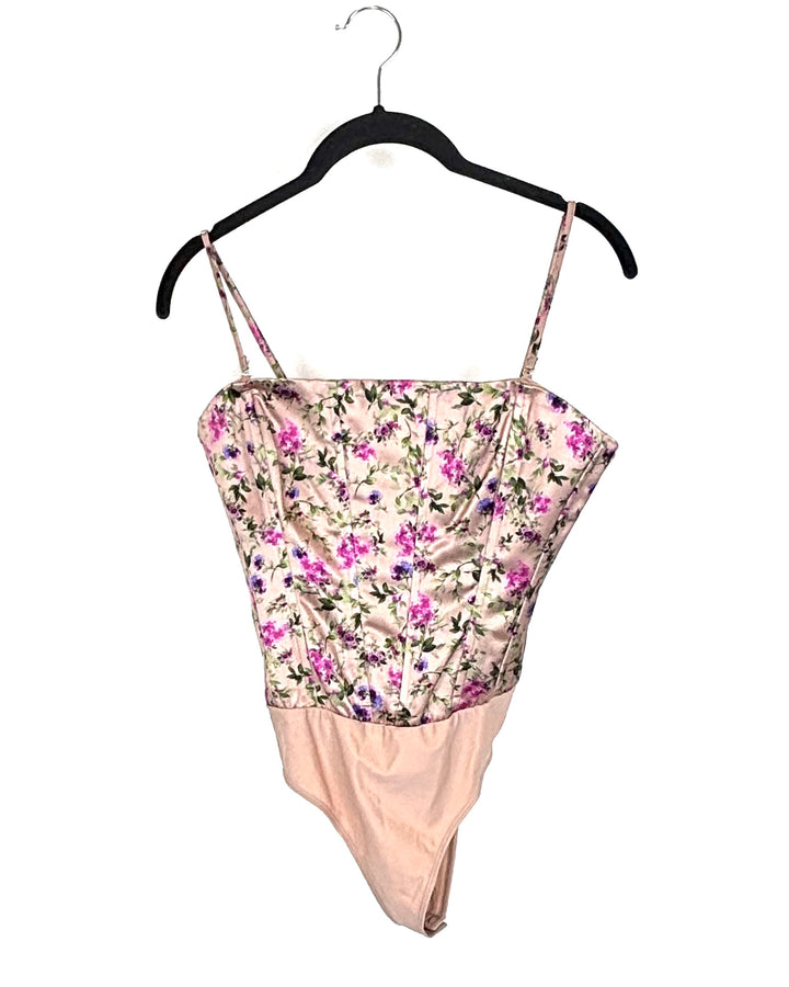 Light Pink Floral Bodysuit - Size 4