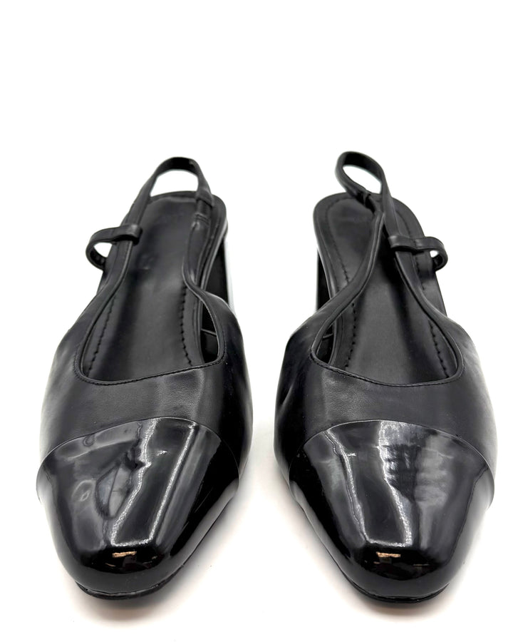 H&M Black Block Heel Shoe - Size 8