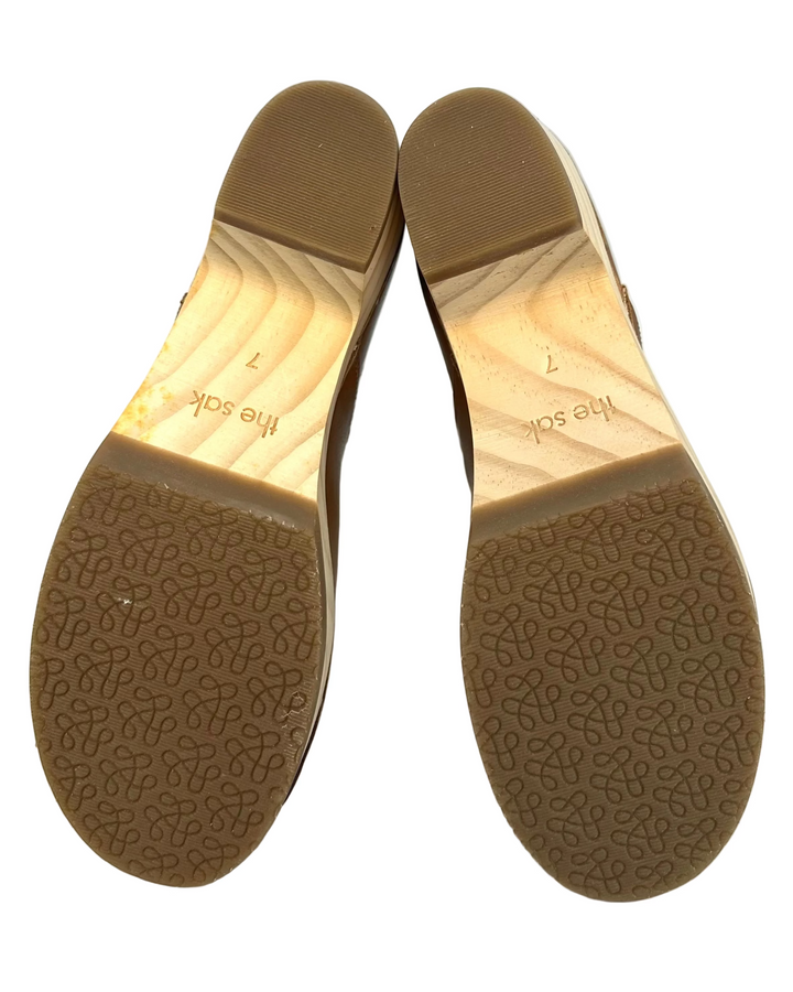 Brown Leather & Crochet Clog Boots - Size 6-11