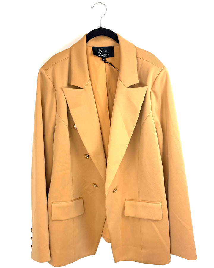 Caramel Blazer With Gold Buttons- 2X