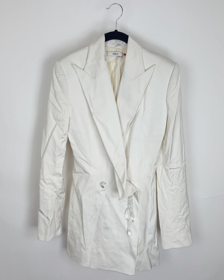White Long Sleeve Blazer - Size 4/6