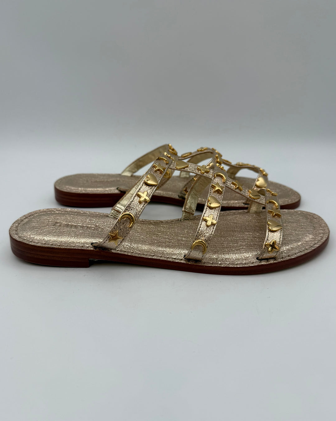 Metallic Gold Leather Sandals - Size 6.5
