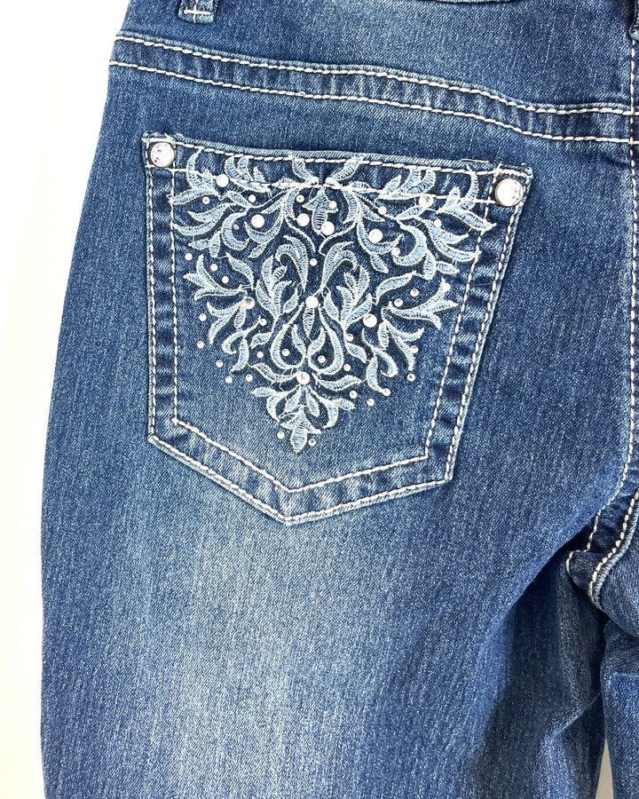 Dark Wash Mid-Rise Bootcut Jeans - Size 0/2