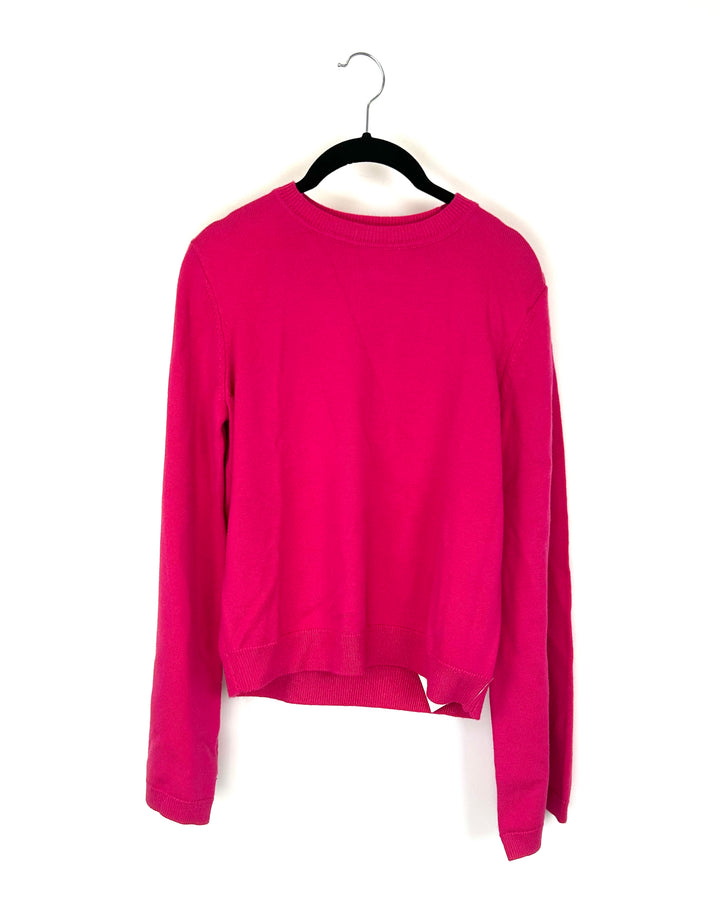 Pink Wide Sleeve Relaxed Fit Sweater - Small