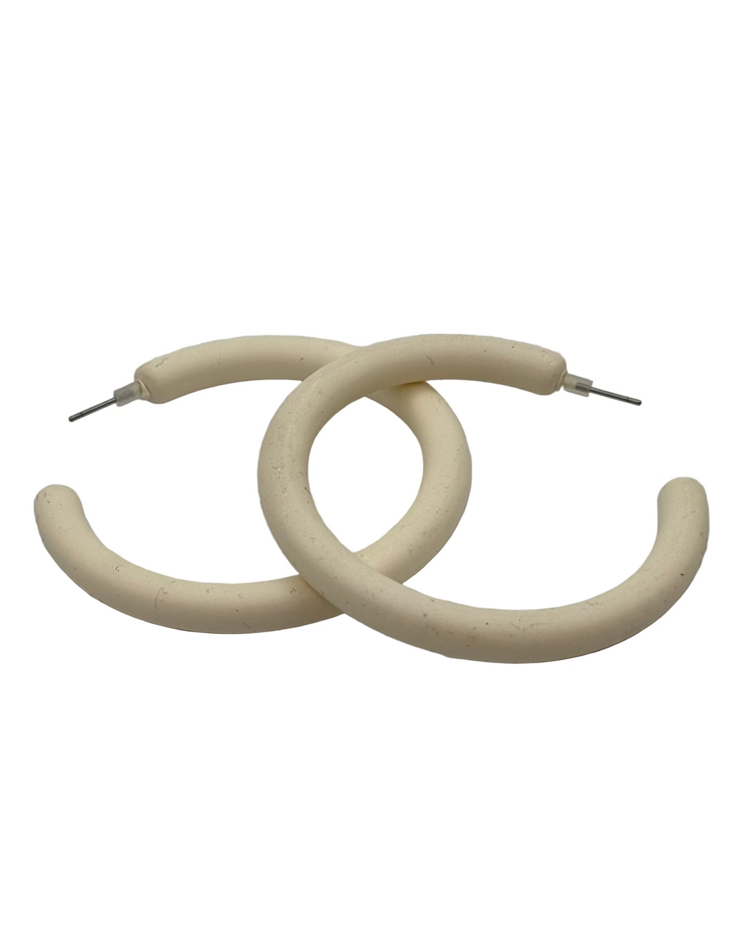 Ivory Acrylic Hoop Earrings