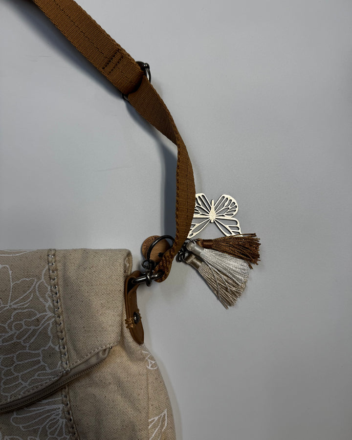 Light Sand Floral Print Sachel Bag
