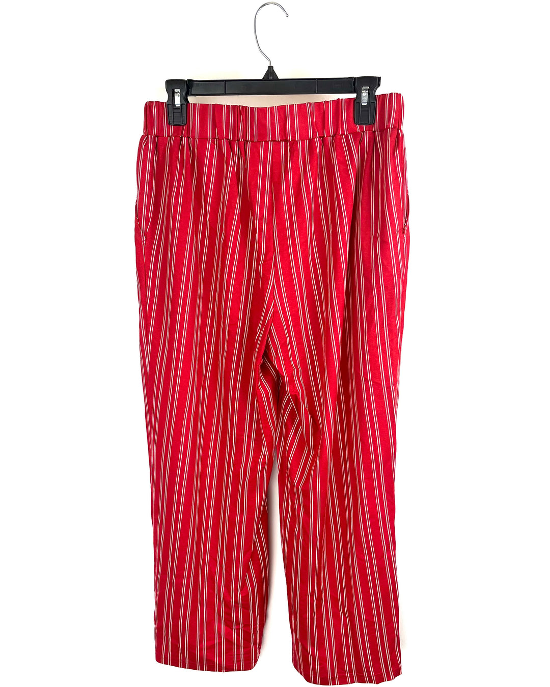Red Striped Flowy Capri Pants - Size 6/8