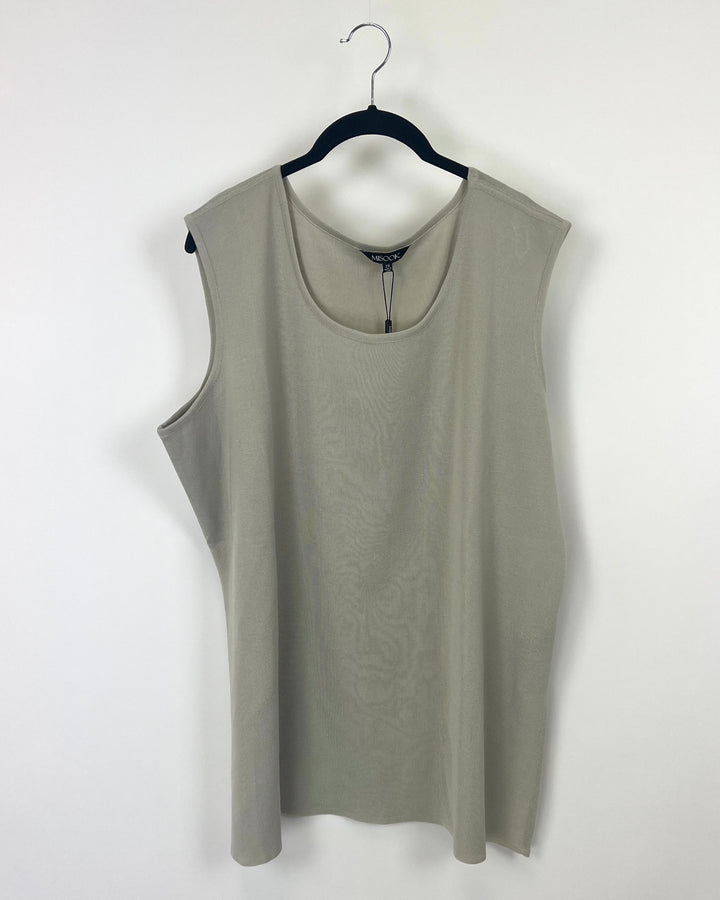 Dark Sand Knit Tank Top - Size 24/26W