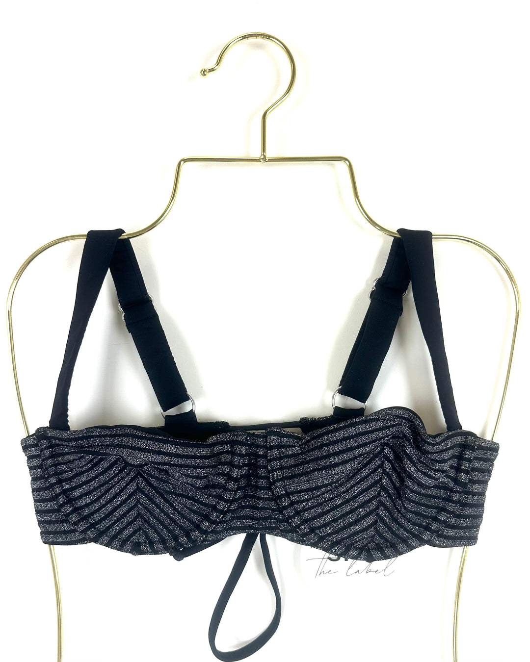 Metallic Black Underwire Bikini Top - XS, M, L, XL, XXL, XXXL