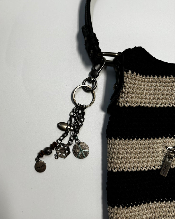 Black and White Horizontal Crochet Bag