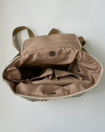 Beige Crochet Backpack