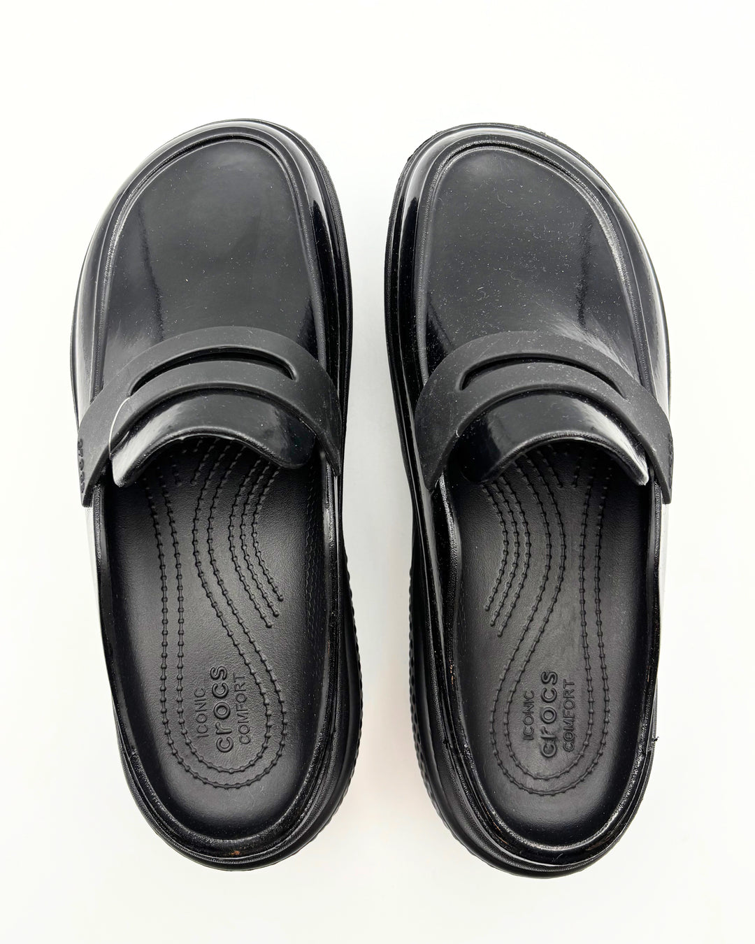 Crocs Platform Black Loafer Slides - Women's Size 9