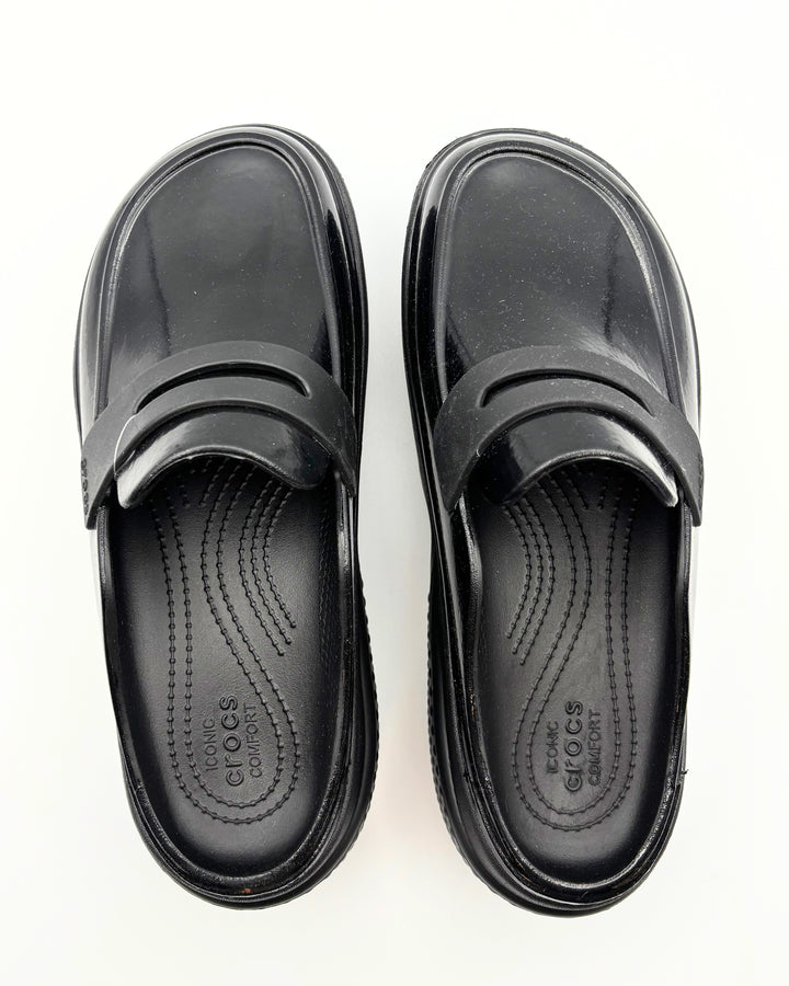Crocs Platform Black Loafer Slides - Women's Size 9