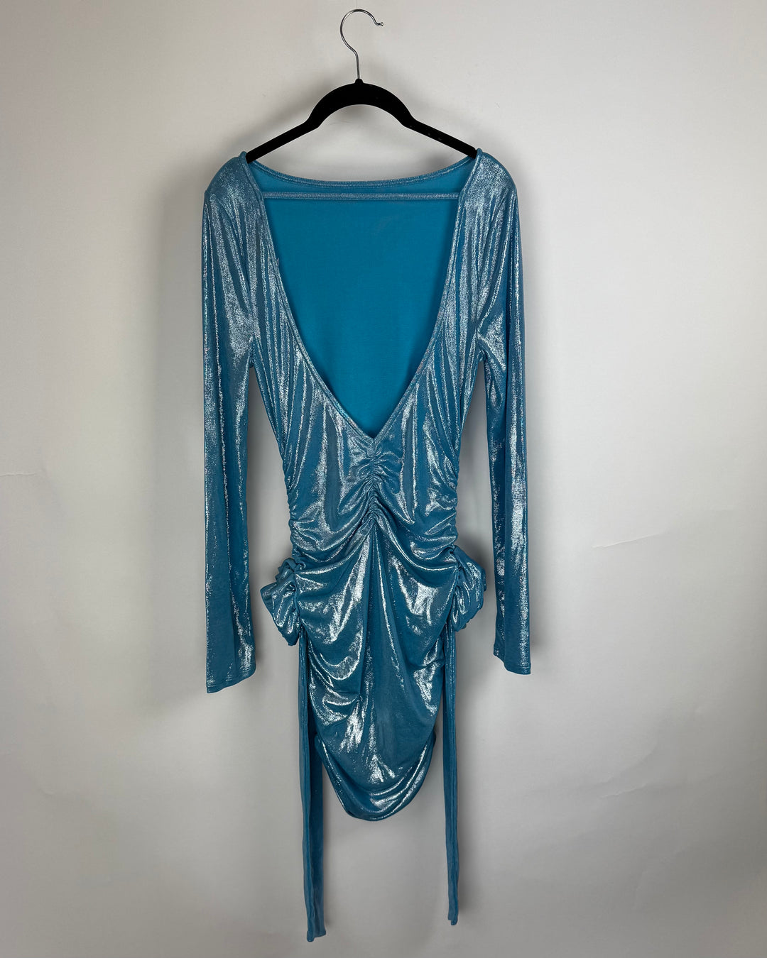 Blue Glimmer Ruched Party Dress- Size 6/8