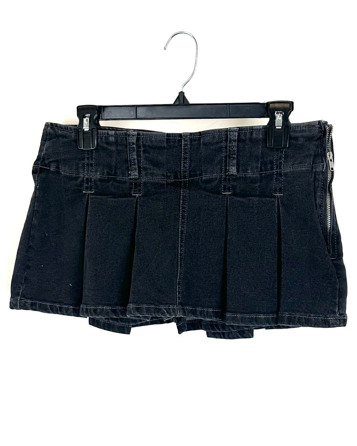 Ultra Mini Black Denim Skort - Size 4/6
