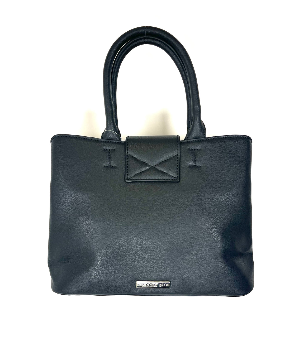 Black Crossbody/Handbag with Rhinestone Silver Clasp