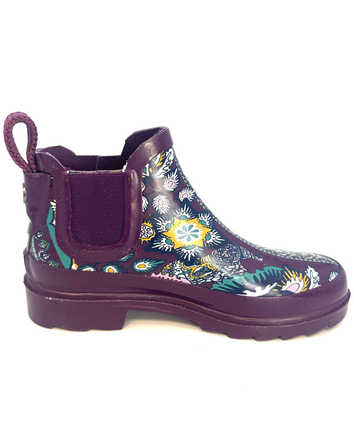 Purple Abstract Rainboot - Size 6