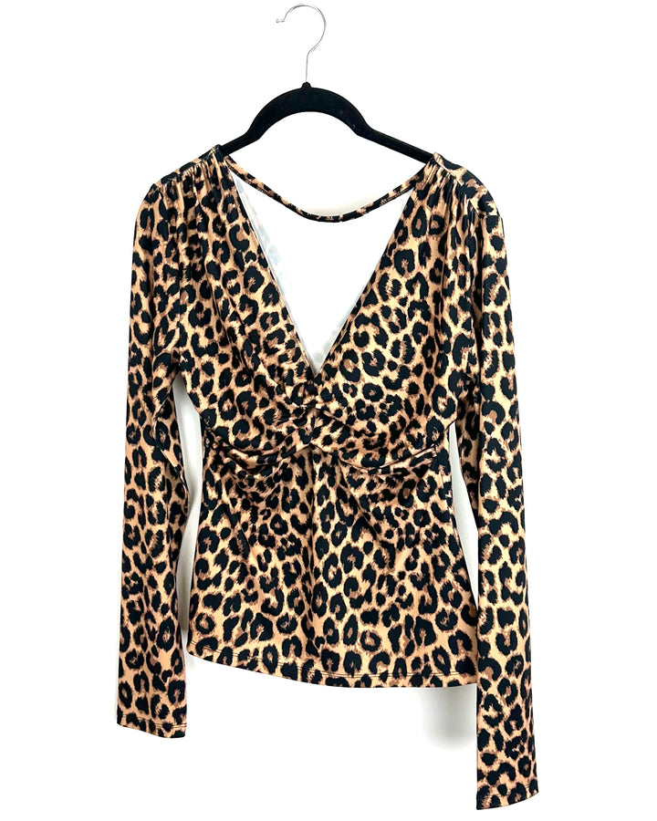 Cheetah Print Long Sleeve Knot Top - Size 4/6