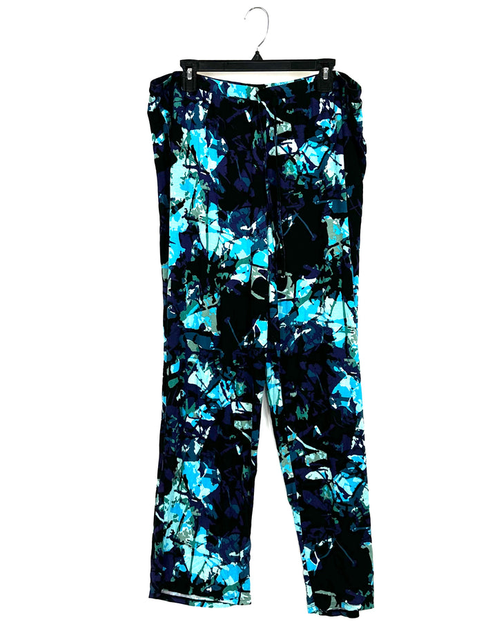 Blue Abstract Pajama Set - Size 1X