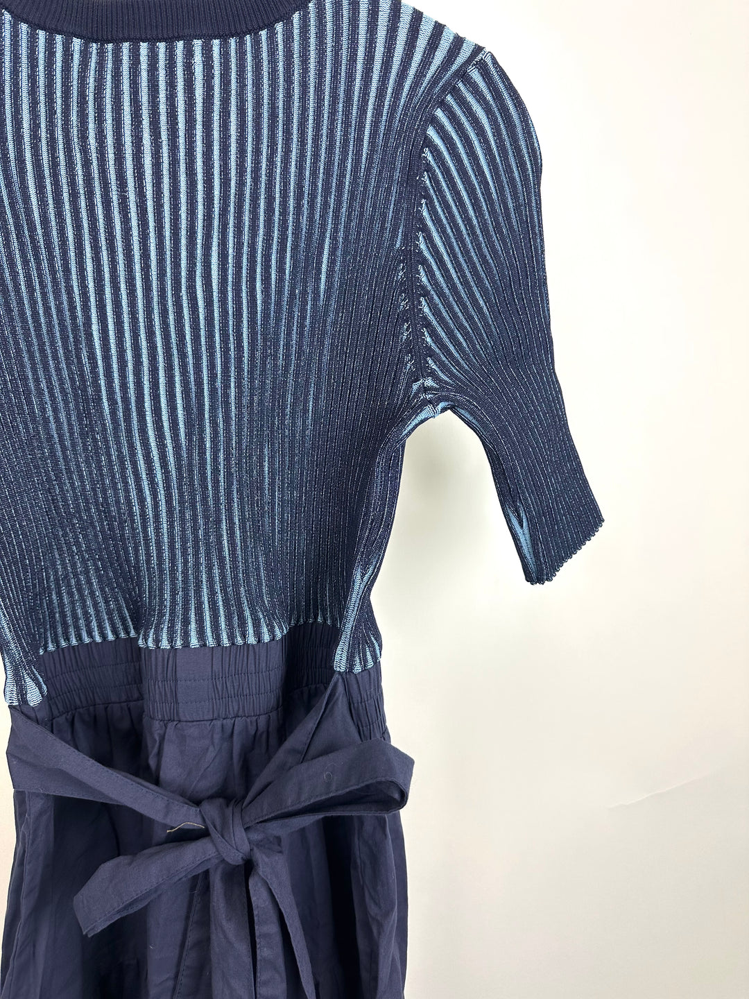 Blue Long Ribbed Bodice Dress - Size 2/4