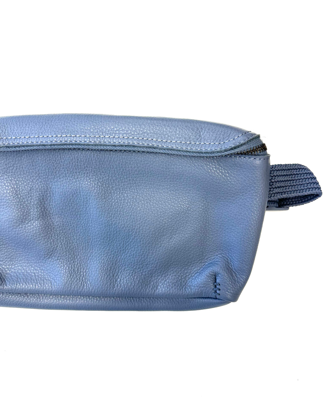 Large Dusty Blue Leather Belt Bag