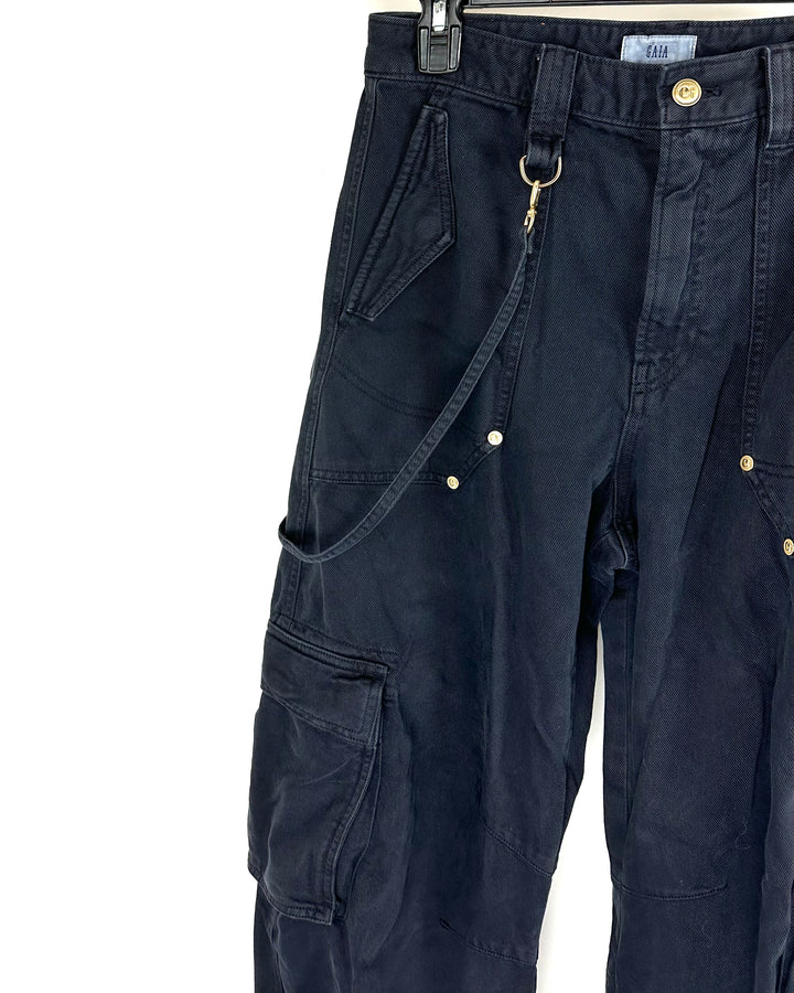 Cult Gaia Black Barrel Cargo Pants - Size 2