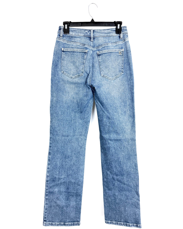 Medium-Wash Patchy Indigo Relaxed-Fit Jeans - Size 4