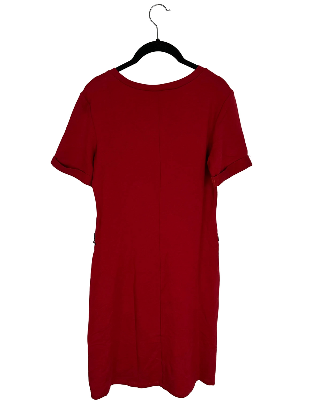 Soft Red Dress With Striped Belt - Size 0-16